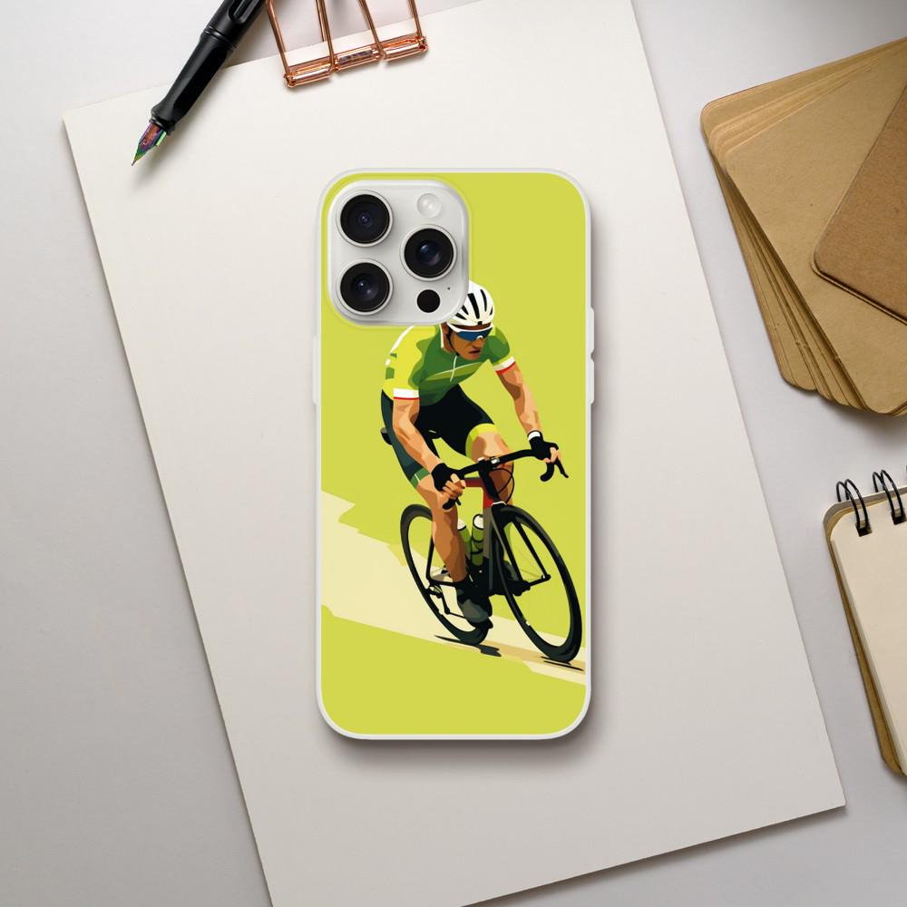 Coque Téléphone Transparente Tour de France – Protection Flexible et Moderne - Maillot vert