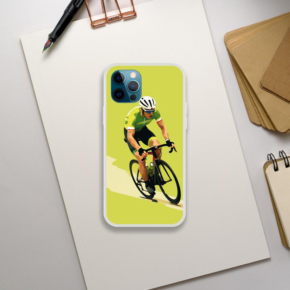 Coque Téléphone Transparente Tour de France – Protection Flexible et Moderne - Maillot vert