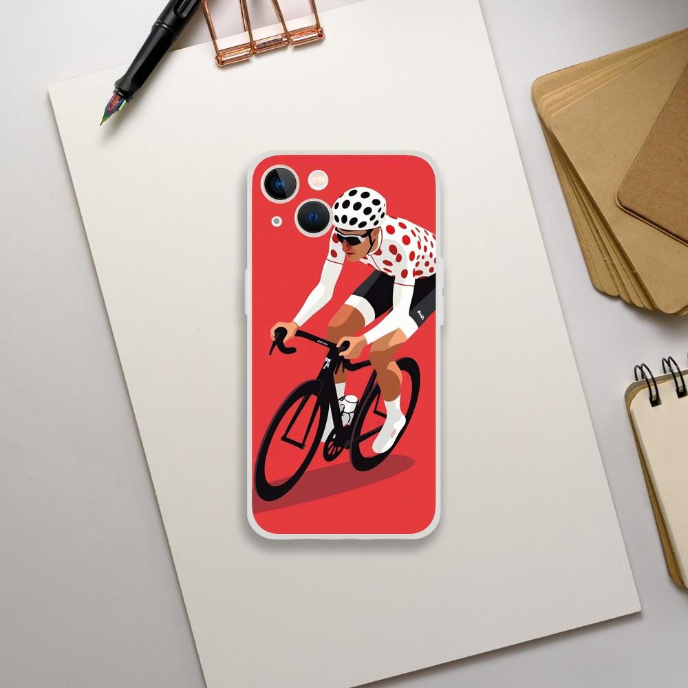 Coque Téléphone Transparente Tour de France – Protection Flexible et Moderne - Maillot à pois