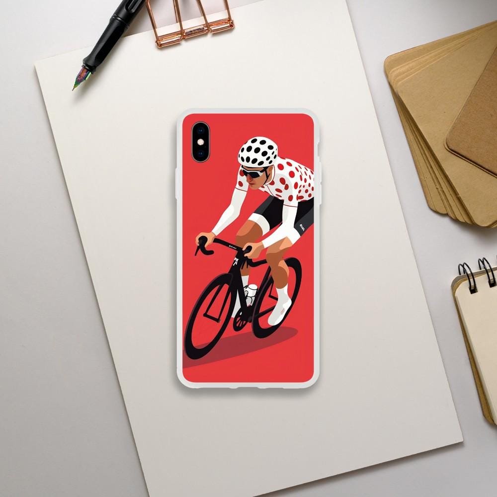 Coque Téléphone Transparente Tour de France – Protection Flexible et Moderne - Maillot à pois