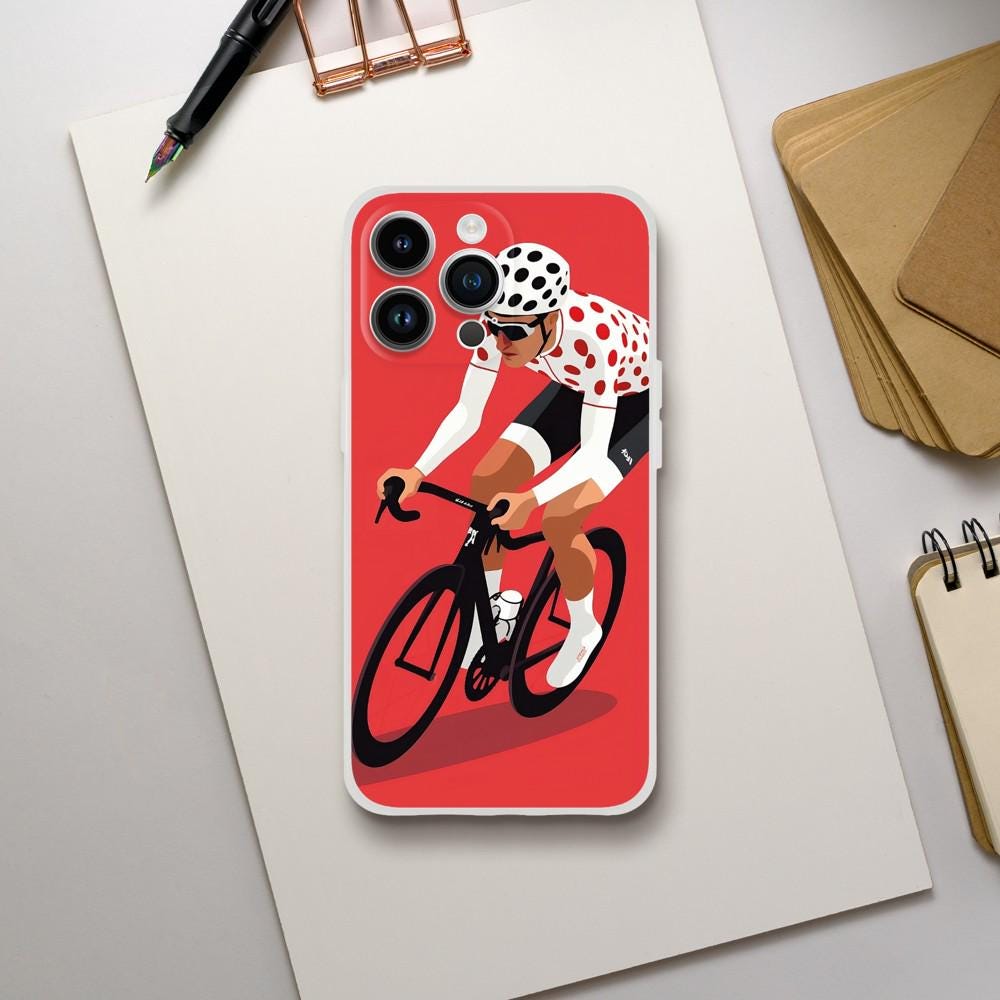 Coque Téléphone Transparente Tour de France – Protection Flexible et Moderne - Maillot à pois