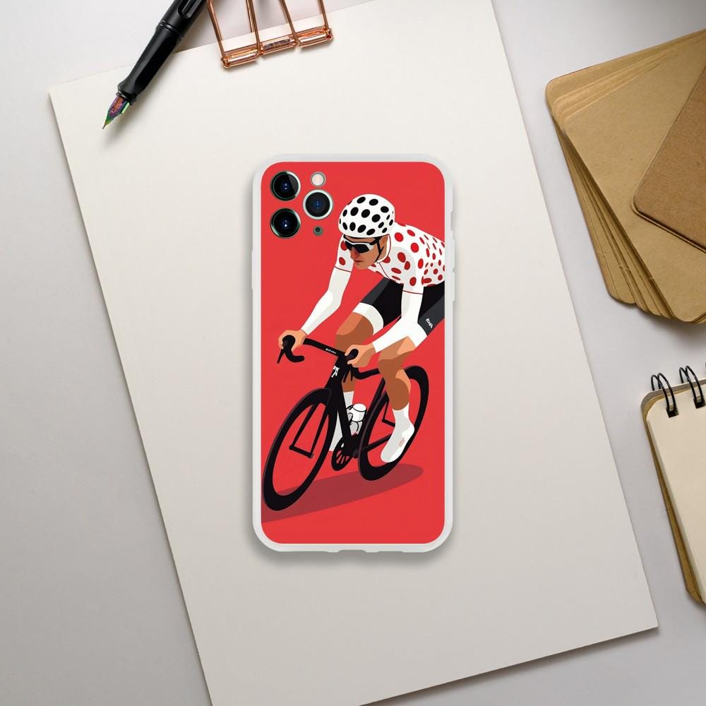 Coque Téléphone Transparente Tour de France – Protection Flexible et Moderne - Maillot à pois