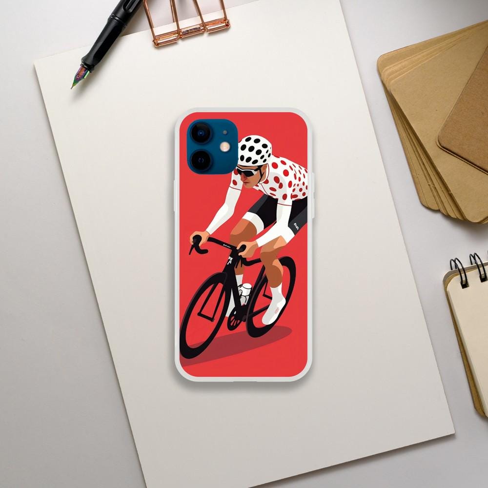 Coque Téléphone Transparente Tour de France – Protection Flexible et Moderne - Maillot à pois