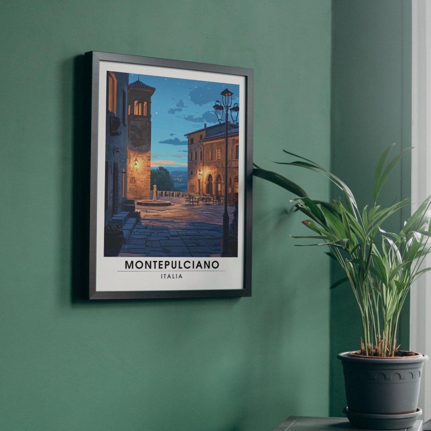 Affiche Montepulciano | Impression Montepulciano, Italie | Impression Italie - Vue nocturne