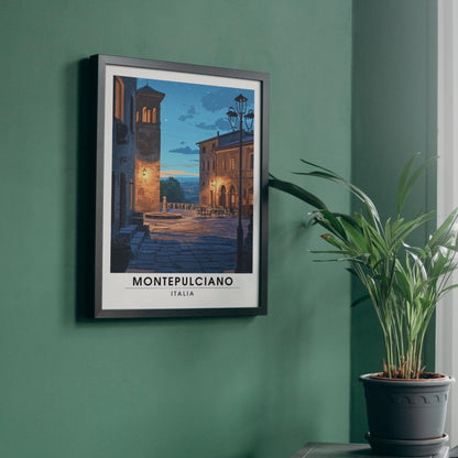 Affiche Montepulciano | Impression Montepulciano, Italie | Impression Italie - Vue nocturne