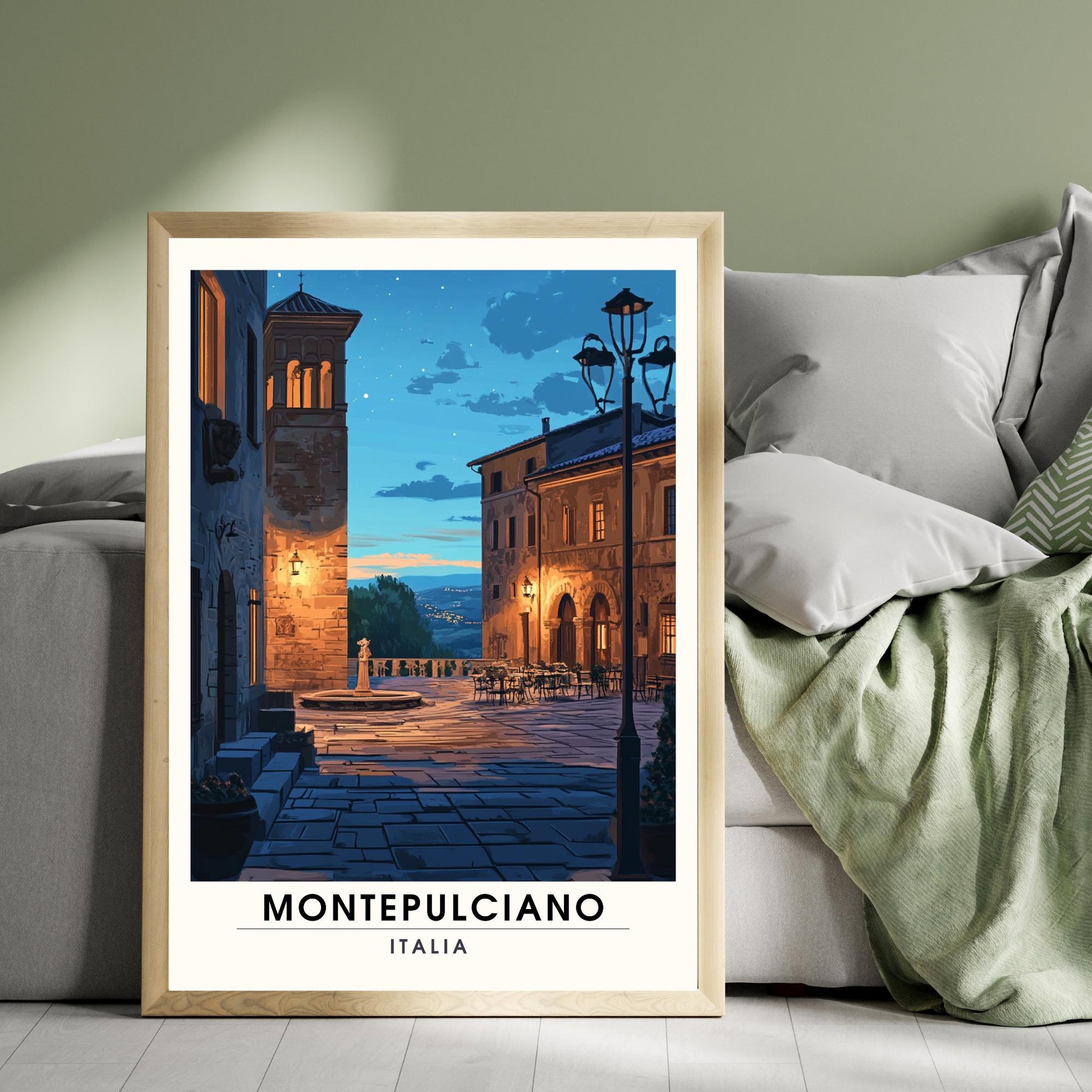 Affiche Montepulciano | Impression Montepulciano, Italie | Impression Italie - Vue nocturne
