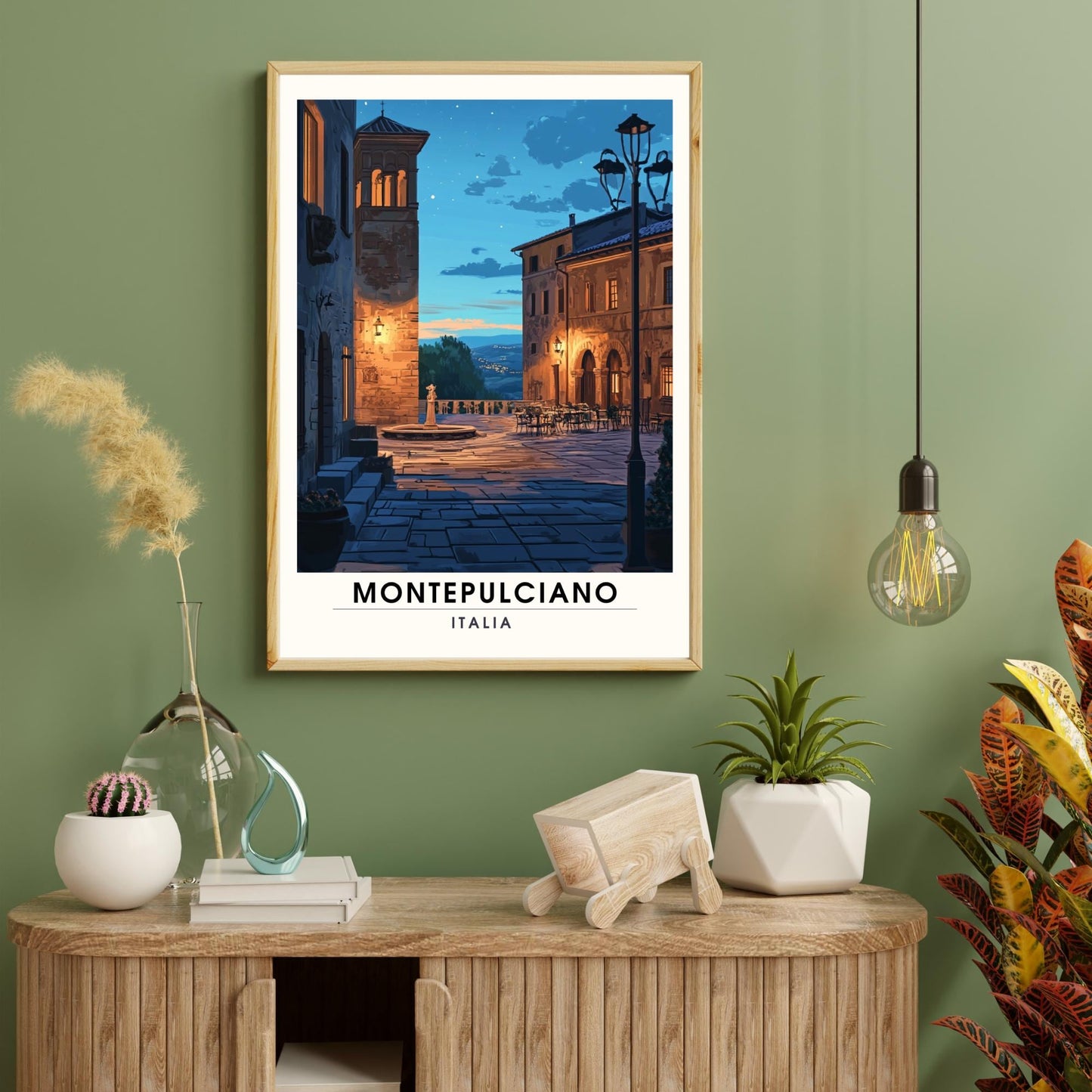 Affiche Montepulciano | Impression Montepulciano, Italie | Impression Italie - Vue nocturne