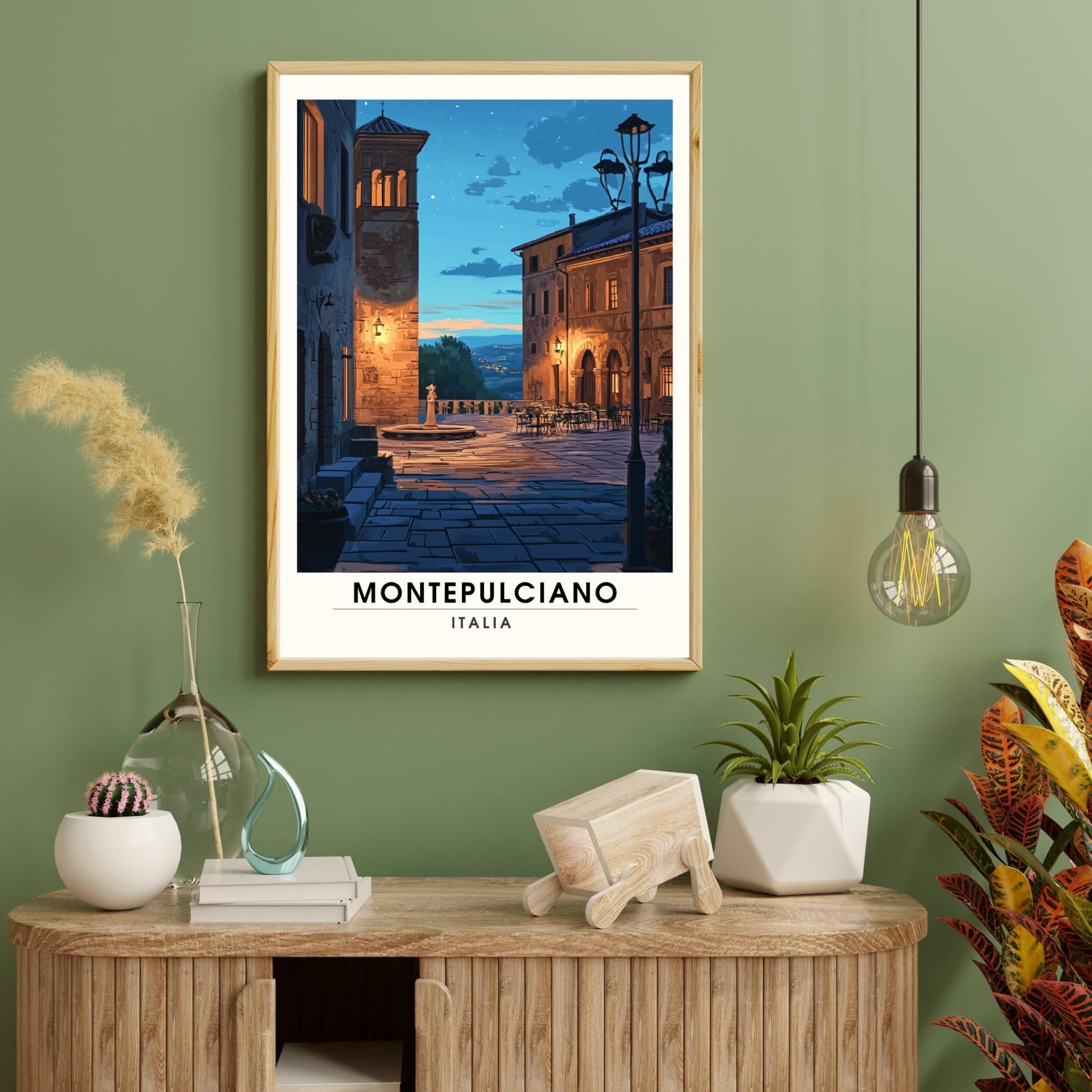 Affiche Montepulciano | Impression Montepulciano, Italie | Impression Italie - Vue nocturne