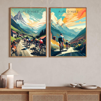 Affiche Alpe d'Huez, France | Impression Cyclisme