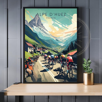 Affiche Alpe d'Huez, France | Impression Cyclisme