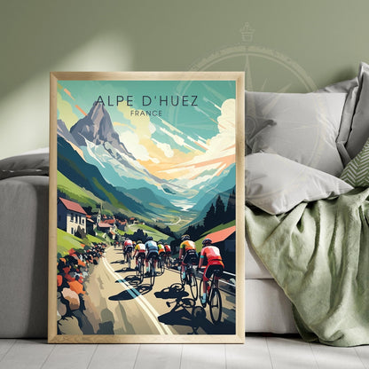 Affiche Alpe d'Huez, France | Impression Cyclisme
