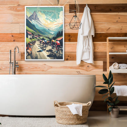 Affiche Alpe d'Huez, France | Impression Cyclisme