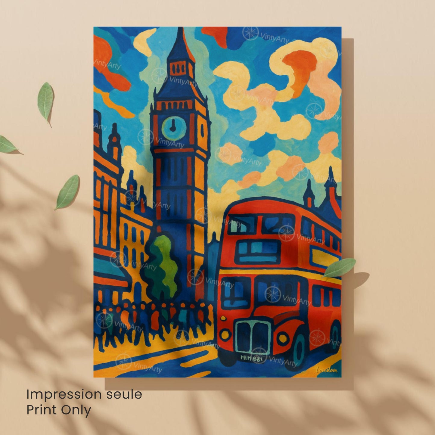 London Sunset Poster – Tower Bridge & The Shard | Modern Travel Art Print | British Wall Decor | Framed or Unframed