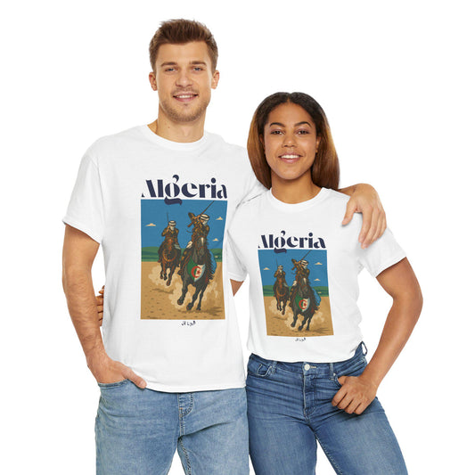 Algeria Vintage Horse Racing Tee, Unisex Heavy Cotton T-Shirt, Travel Gift, Casual Wear, Summer Style, Graphic Tee
