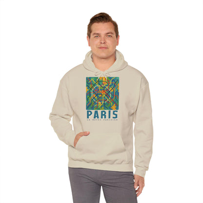 Sweat à capuche Paris – Hoodie unisexe avec design métro parisien, sweat graphique, streetwear tendance, idée cadeau voyage