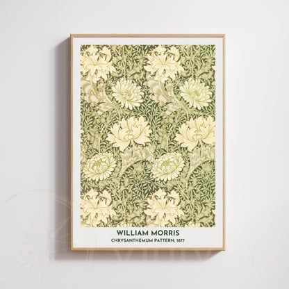 Affiche William Morris Chrysanthemum Pattern 1877 – Poster floral vintage Arts & Crafts, impression murale botanique, décoration intérieure