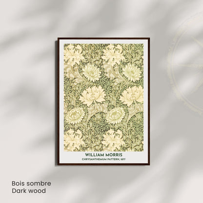 Affiche William Morris Chrysanthemum Pattern 1877 – Poster floral vintage Arts & Crafts, impression murale botanique, décoration intérieure