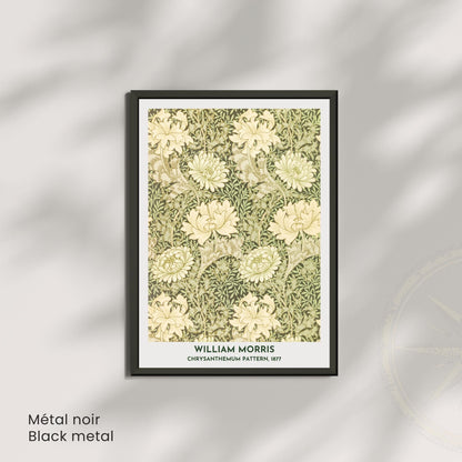 Affiche William Morris Chrysanthemum Pattern 1877 – Poster floral vintage Arts & Crafts, impression murale botanique, décoration intérieure