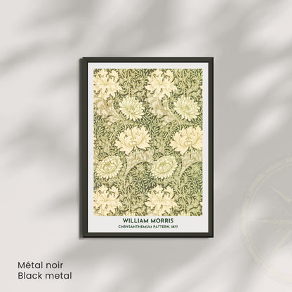 Affiche William Morris Chrysanthemum Pattern 1877 – Poster floral vintage Arts & Crafts, impression murale botanique, décoration intérieure