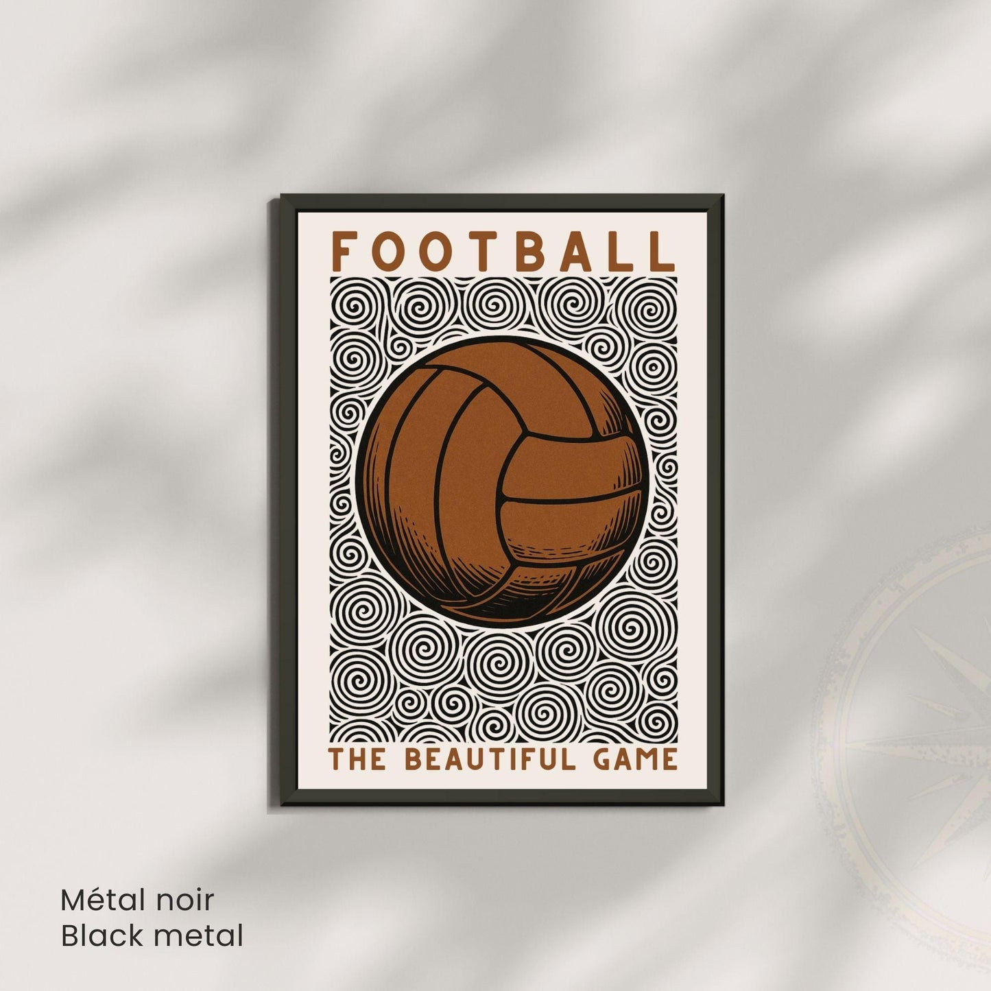 Affiche Football Vintage – Poster ballon rétro | Décoration murale sportive et artistique | Affiche vintage football