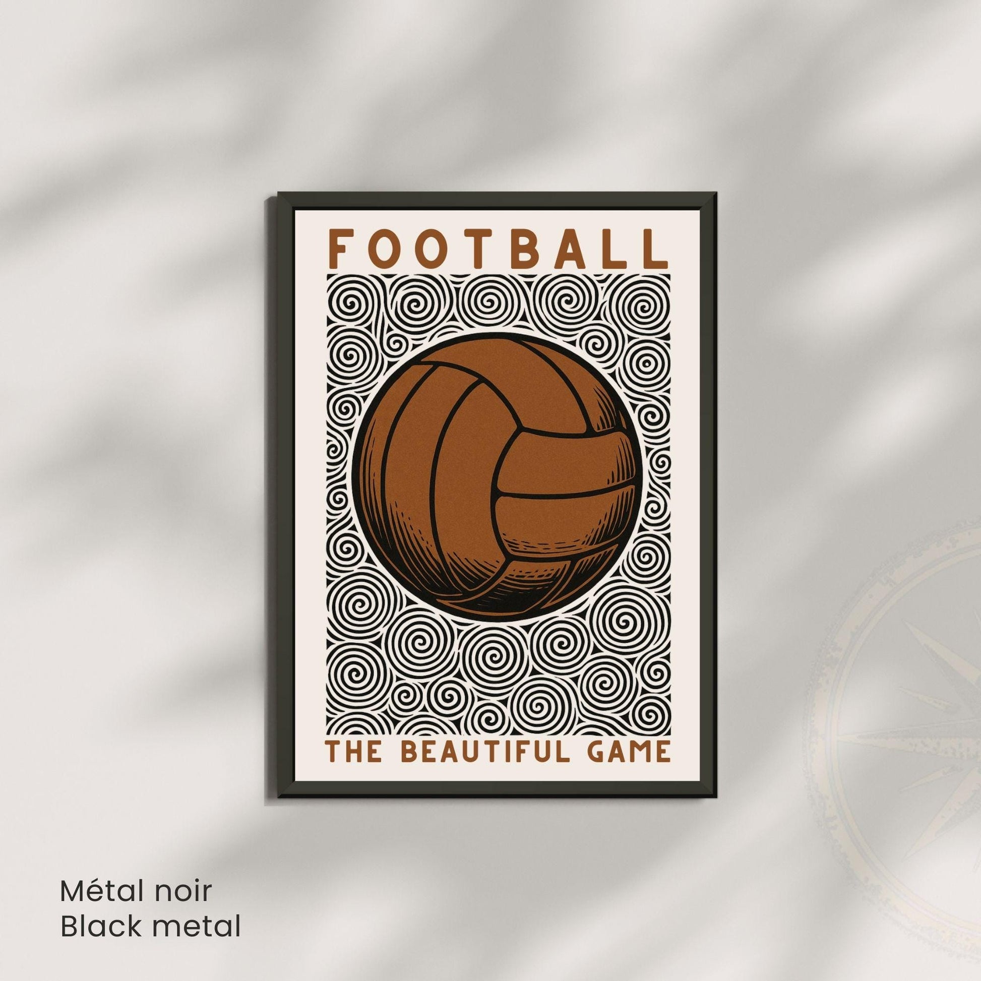 Affiche Football Vintage – Poster ballon rétro | Décoration murale sportive et artistique | Affiche vintage football