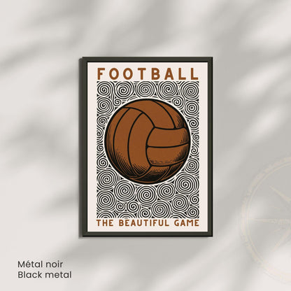 Affiche Football Vintage – Poster ballon rétro | Décoration murale sportive et artistique | Affiche vintage football