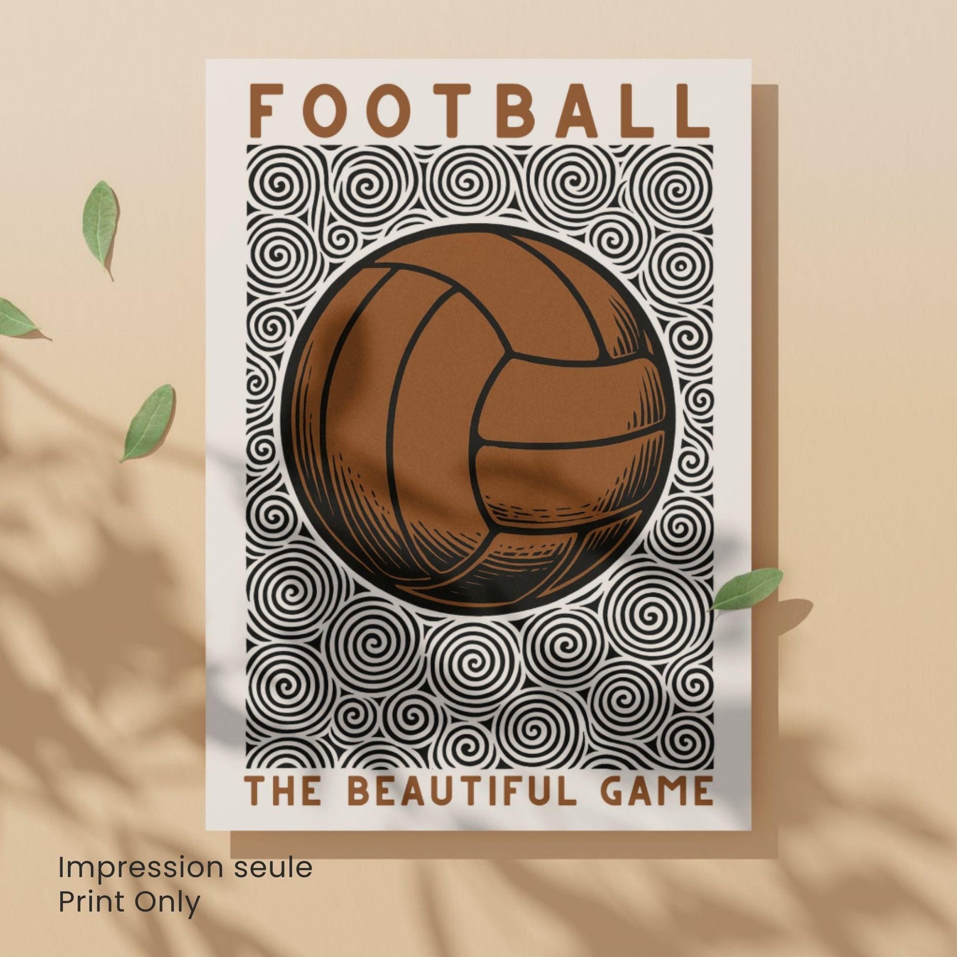 Affiche Football Vintage – Poster ballon rétro | Décoration murale sportive et artistique | Affiche vintage football