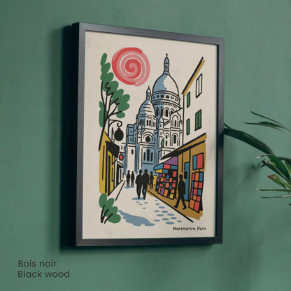 Affiche Montmartre Paris – Poster Sacré-Cœur | Décoration murale artistique & affiche voyage vintage