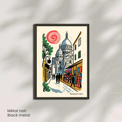 Affiche Montmartre Paris – Poster Sacré-Cœur | Décoration murale artistique & affiche voyage vintage