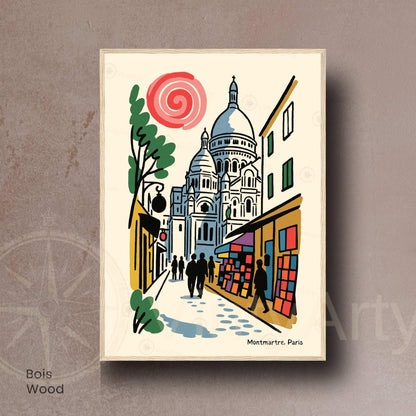 Affiche Montmartre Paris – Poster Sacré-Cœur | Décoration murale artistique & affiche voyage vintage