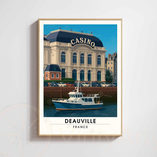 Affiche Casino Deauville – Poster Vintage Normandie Chic | Décoration murale rétro France