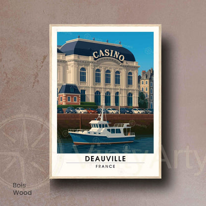 Affiche Casino Deauville – Poster Vintage Normandie Chic | Décoration murale rétro France