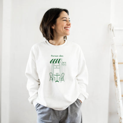 Sweatshirt Unisexe "Parisian Vibes" – Style parisien chic, Sweatshirt Paris, confort casual