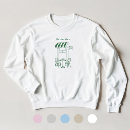 Sweatshirt Unisexe "Parisian Vibes" – Style parisien chic, Sweatshirt Paris, confort casual