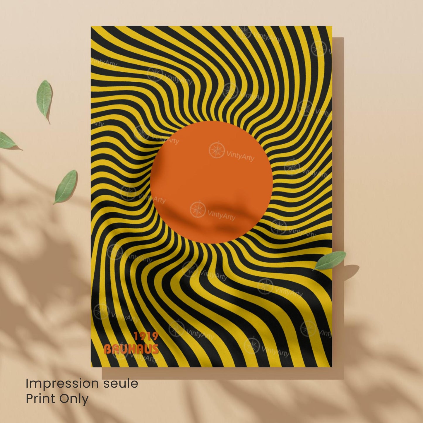 Affiche Bauhaus 1919 Cercle Orange – Poster Op Art