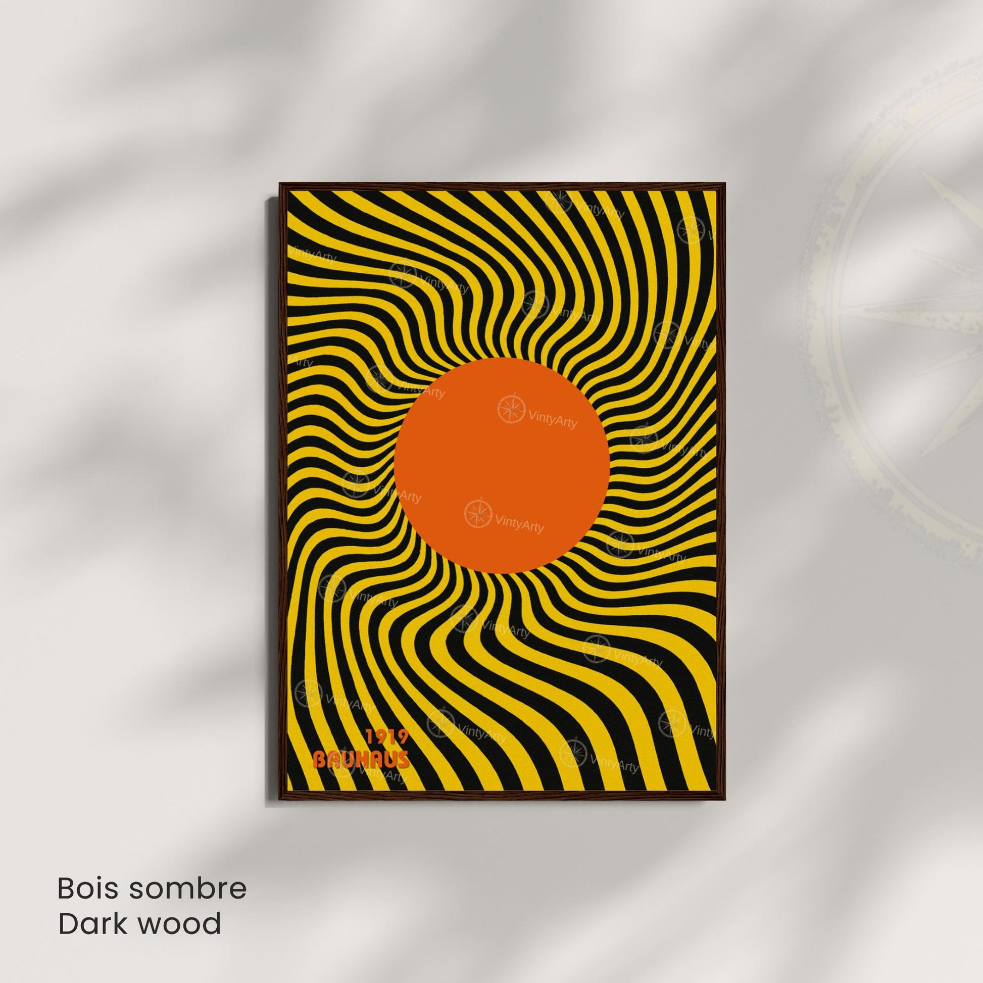 Affiche Bauhaus 1919 Cercle Orange – Poster Op Art