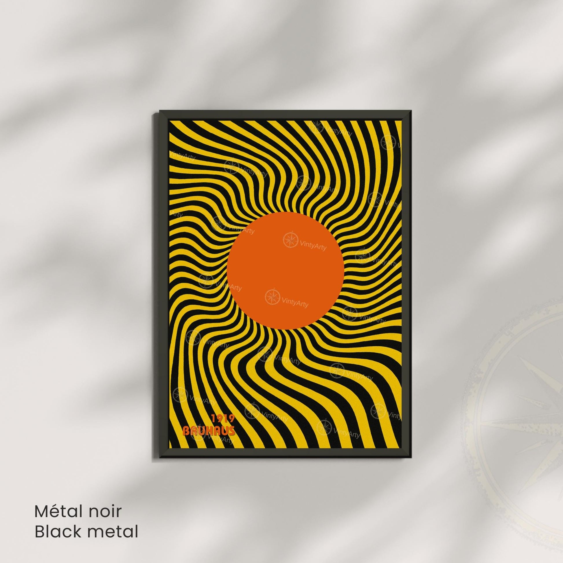 Affiche Bauhaus 1919 Cercle Orange – Poster Op Art