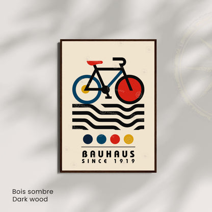Affiche Bauhaus vélo – Poster géométrique moderne, art abstrait 1919