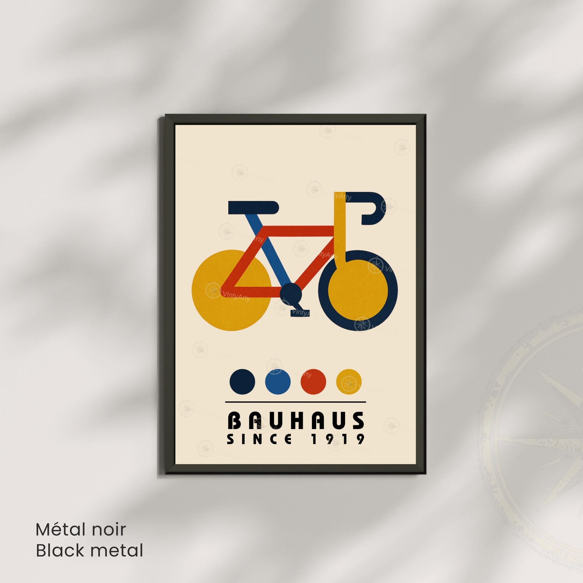 Affiche vélo – Poster géométrique moderne - Affiche Bauhaus