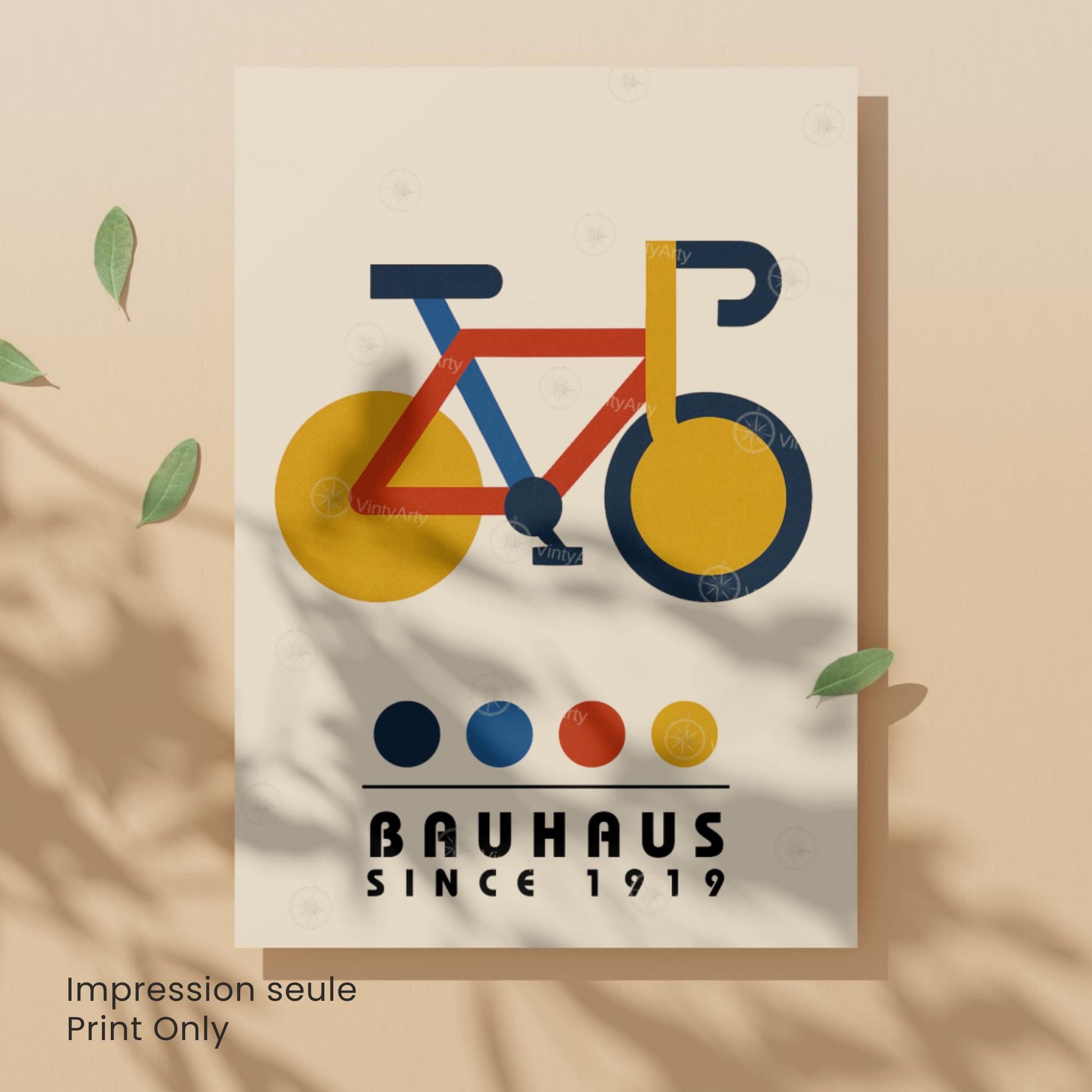 Affiche vélo – Poster géométrique moderne - Affiche Bauhaus