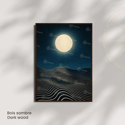 Affiche Lune Minimaliste – Poster abstrait nuit étoilée – Art mural moderne