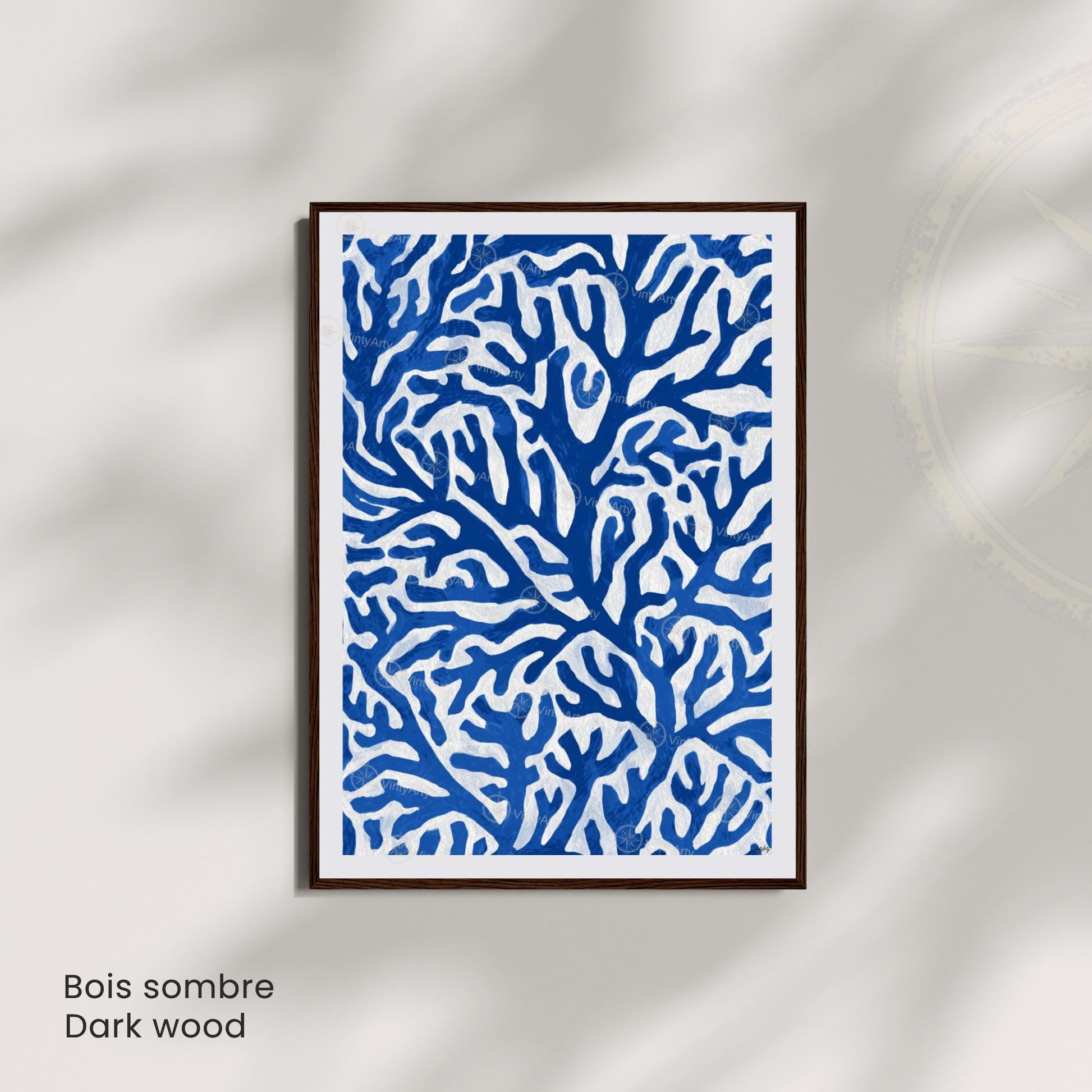 Affiche Matisse Bleu – Poster corail abstrait – Art mural moderne