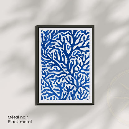 Affiche Matisse Bleu – Poster corail abstrait – Art mural moderne
