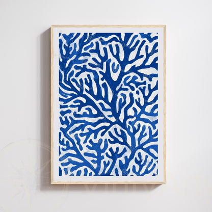 Affiche Matisse Bleu – Poster corail abstrait – Art mural moderne