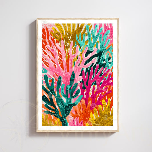 Matisse Multicolor Coral Print – Abstract Marine Poster – Modern Wall Art