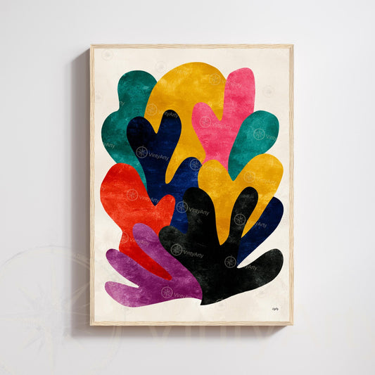 Matisse Multicolor Print – Abstract Coral Poster – Modern Wall Art
