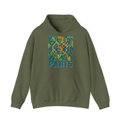 Sweat à capuche Paris – Hoodie unisexe avec design métro parisien, sweat graphique, streetwear tendance, idée cadeau voyage