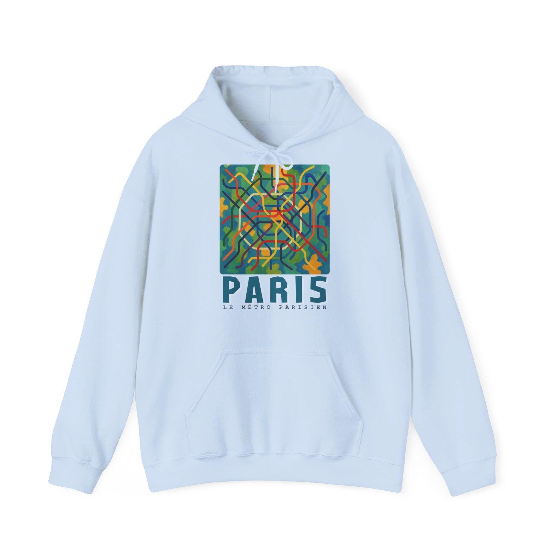 Sweat à capuche Paris – Hoodie unisexe avec design métro parisien, sweat graphique, streetwear tendance, idée cadeau voyage