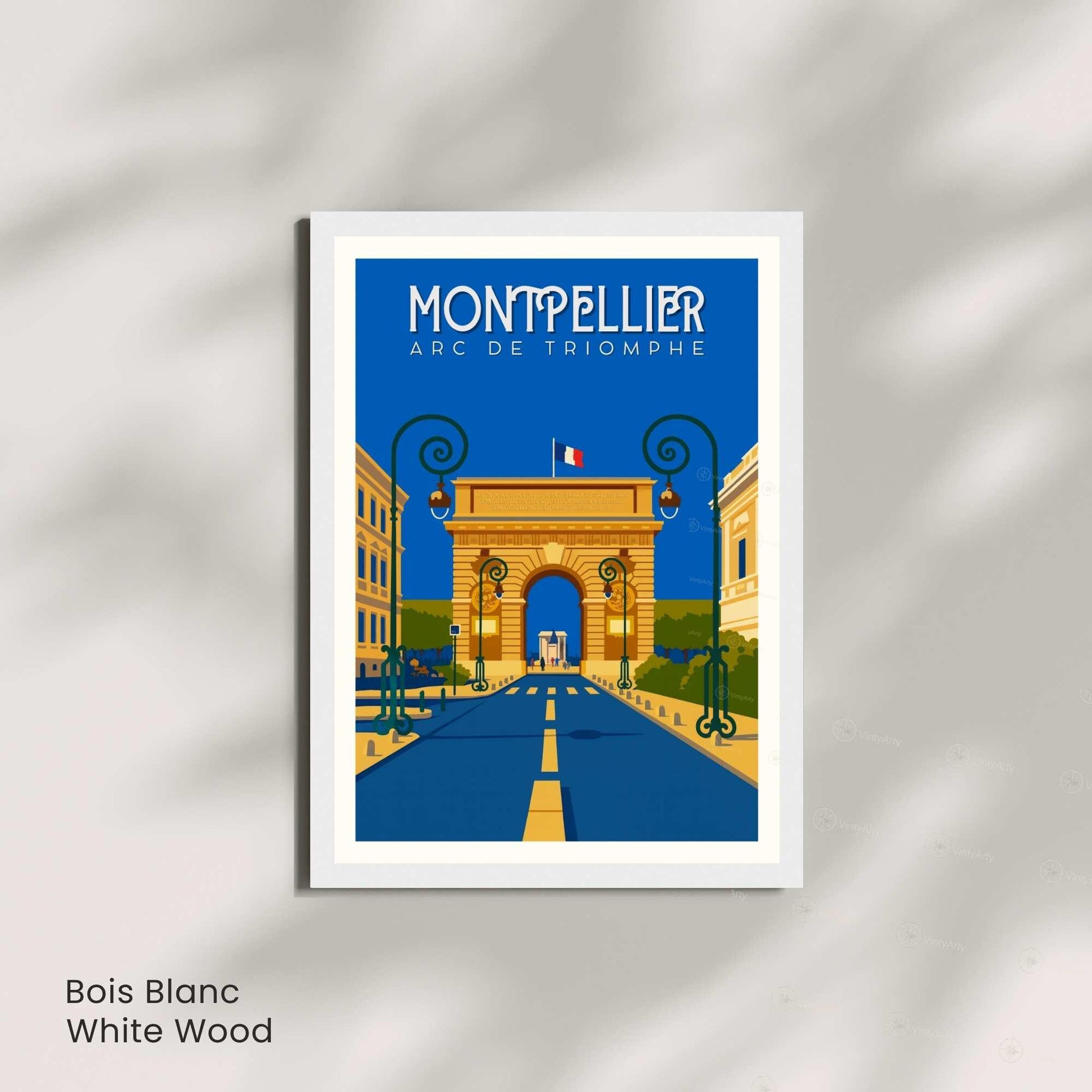 Affiche Montpellier – Arc de Triomphe | Poster vintage patrimoine français | Décoration murale sud de la France