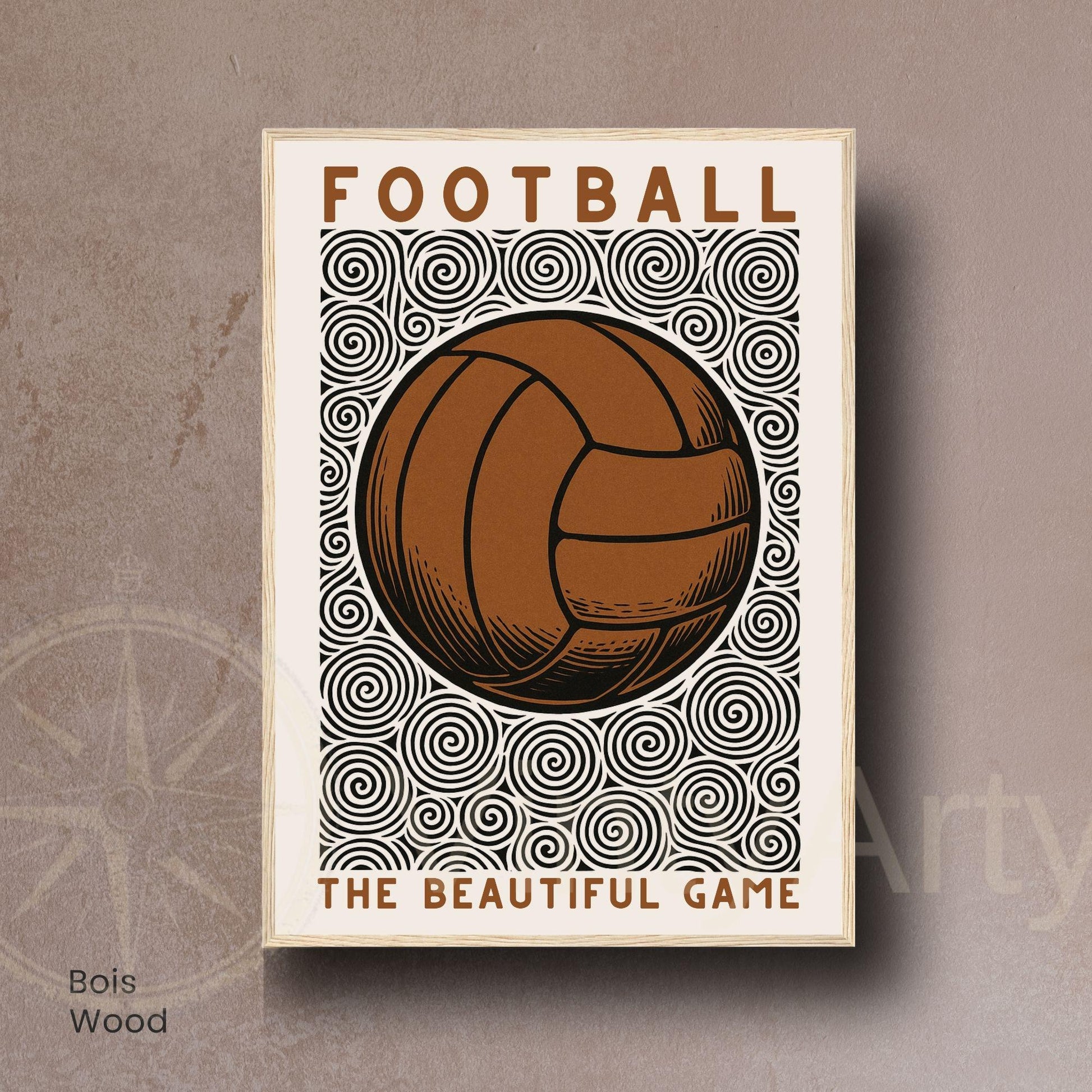 Affiche Football Vintage – Poster ballon rétro | Décoration murale sportive et artistique | Affiche vintage football